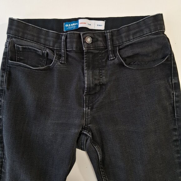 Old Navy Men's Slim Black Wash Denim Jeans - Picture 1 of 10